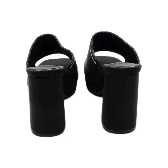 Juicy Couture Juicy Girly Womens Size 8.5 M Heeled Sandals Black White Logo - Picture 10 of 16